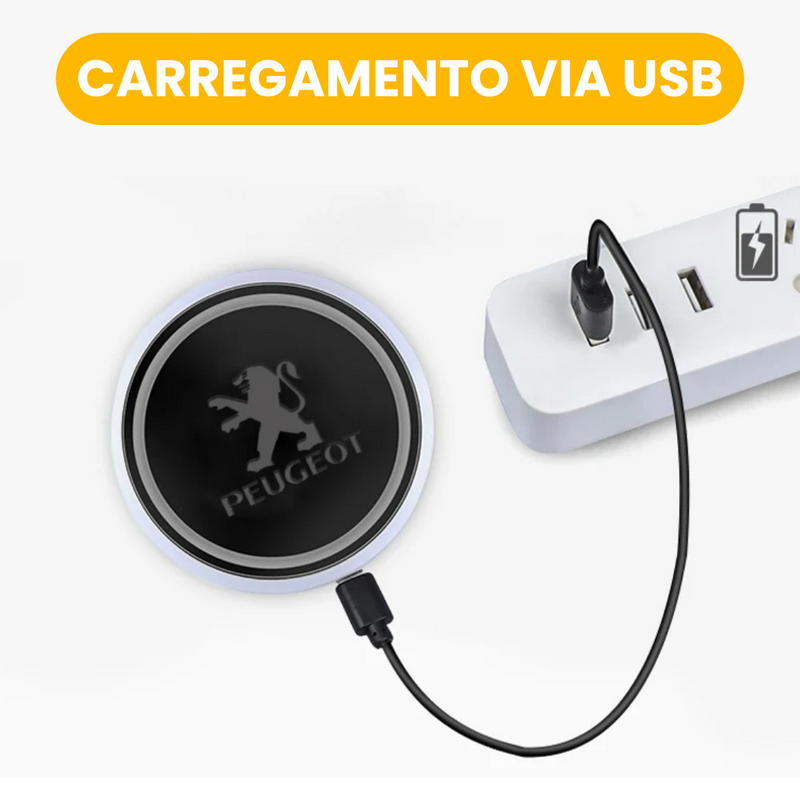 AutoGlass - Porta Copos Personalizado em Led Para Carros (Compre 1 e Leve 2)