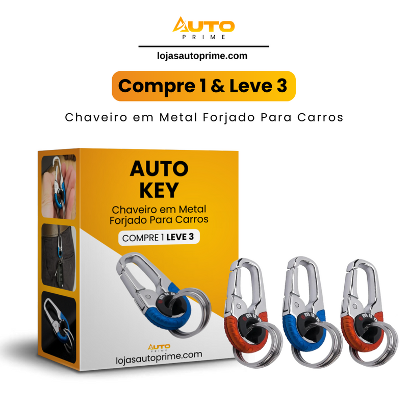 AutoKey® - Chaveiro AntiFurto Para Carros (Compre 1 e Leve 3)