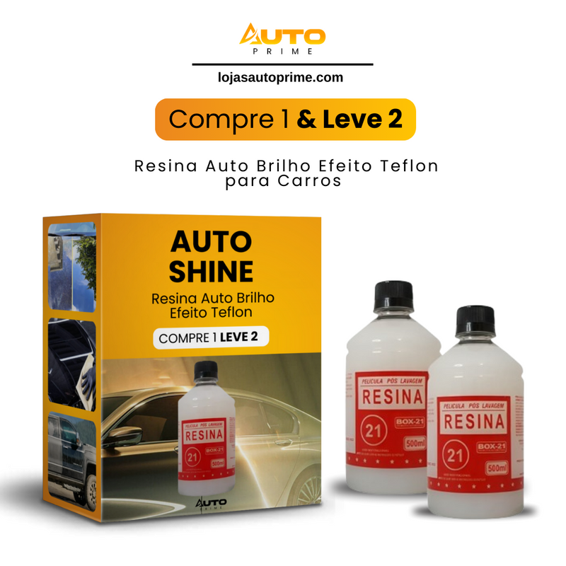 AutoShine® - Resina Auto Brilho Efeito Teflon Para Carros (Compre 1 e Leve 2)