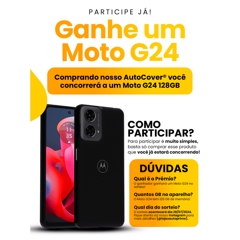 AutoCover® - Capa de Volante Antiderrapante Texturizada Premium + Concorra a um Motorola G24 128GB