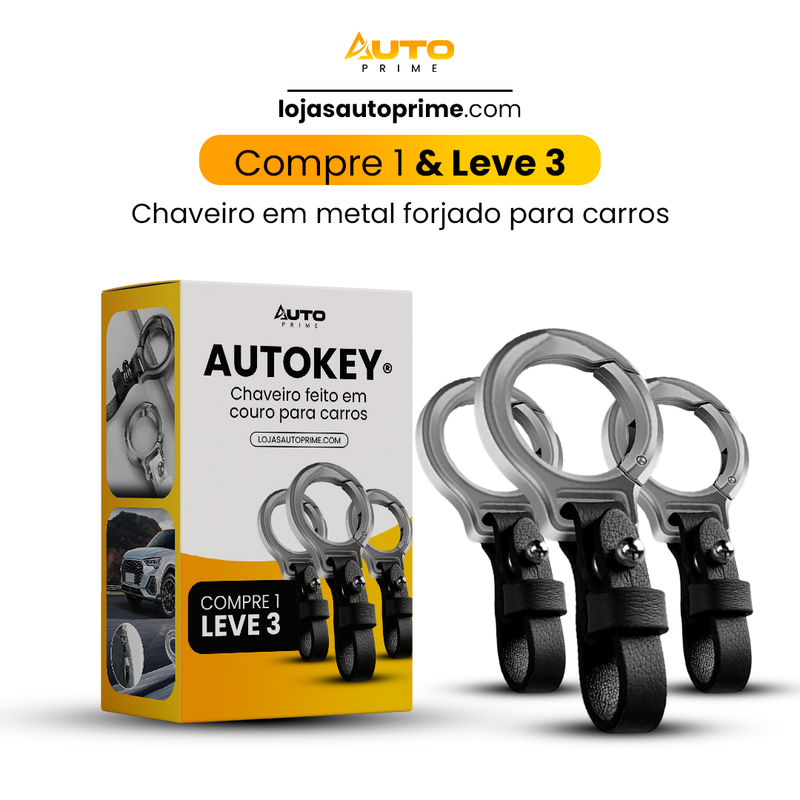 AutoKey® - Chaveiro Feito em Couro Para Carros (Compre 1 e Leve 3)