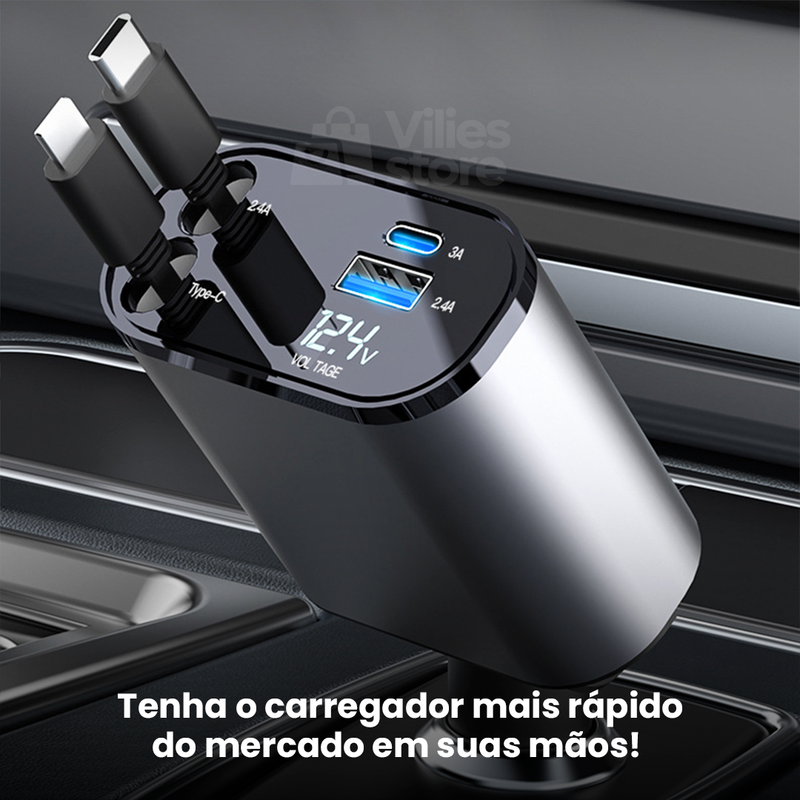 AutoCharges® - Carregador Retrátil Ultra Rápido - (Restam últimas unidades)