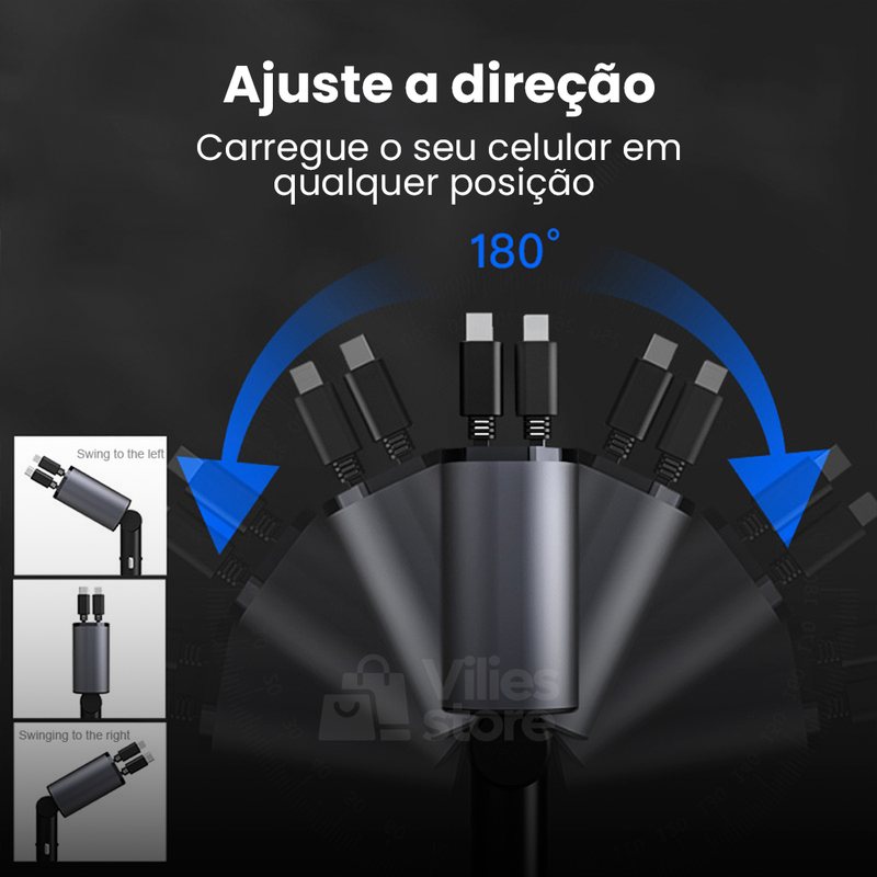 AutoCharges® - Carregador Retrátil Ultra Rápido - (Restam últimas unidades)