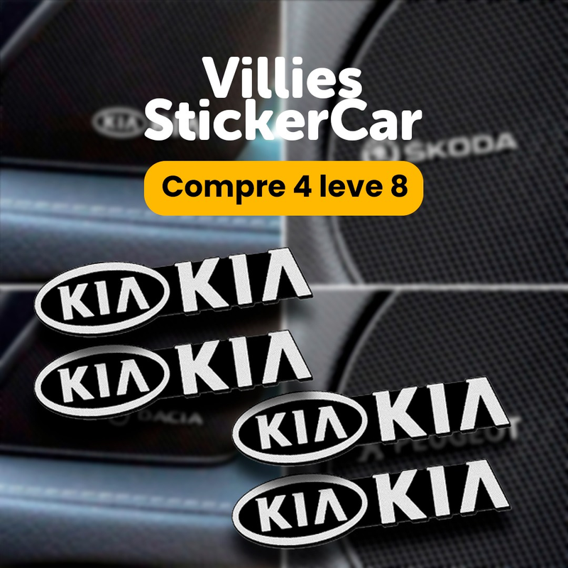 StickerCar - Adesivo Original de Metal (Compre 4 e leve 8)